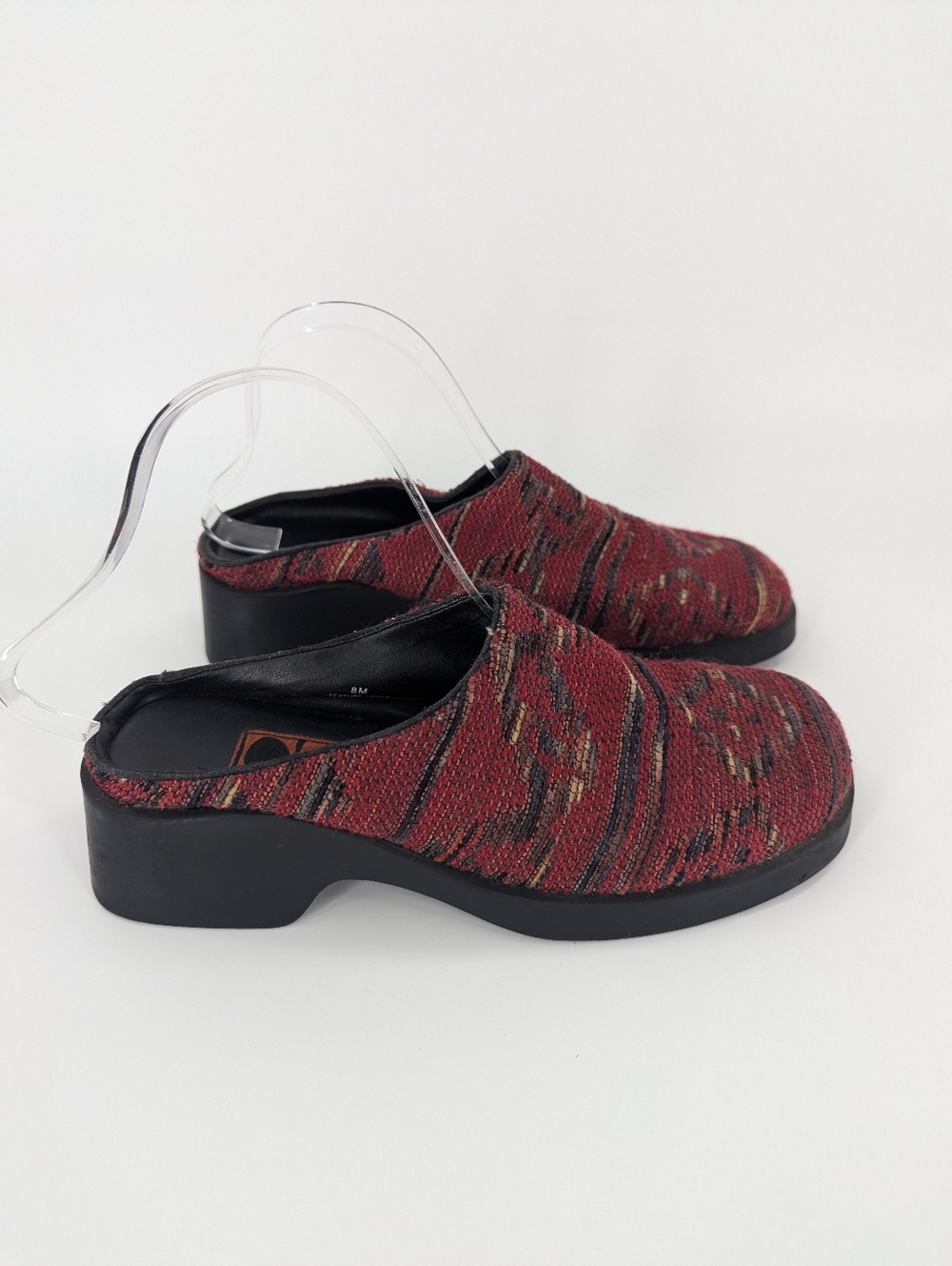 Arteffects Tapestry Mules Clogs Slip On Boho 8 Chunky Southwestern Red Y2K